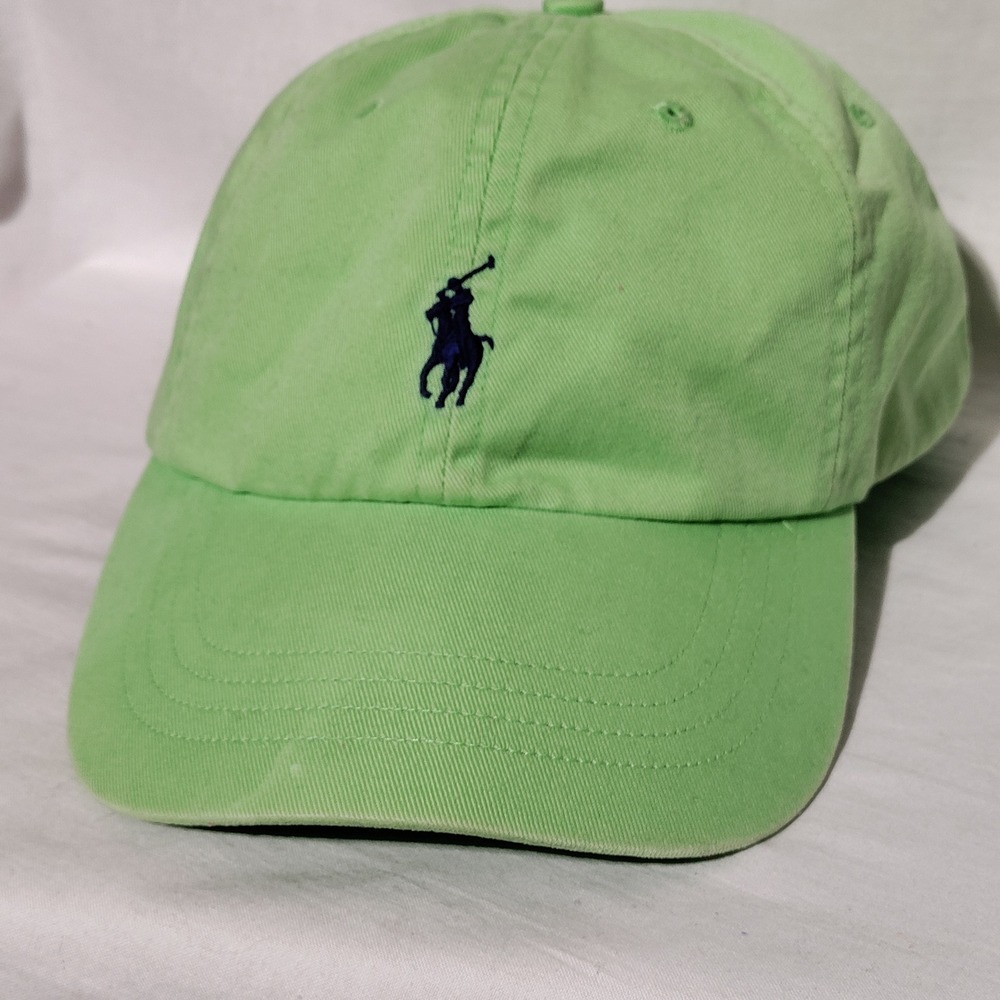 Polo Ralph Lauren Lime Green Cotton Chino Baseball Cap Navy Pony OSFA